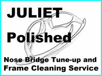 Juliet - nose bridge tune-up service and Polished frame cleaning