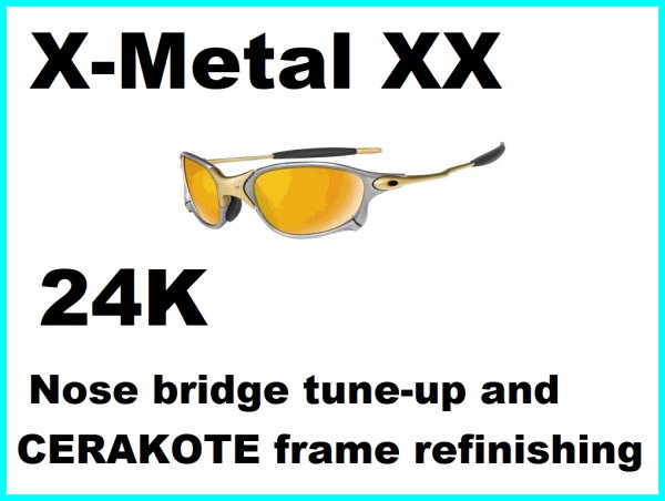 Photo1: Oakley X-Metal XX 24K Frame Nose bridge Tune Up Service and Frame Refinish(Cerakote)