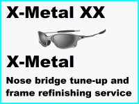 X-Metal XX Nose bridge tune-up and X-metal color frame refinishing