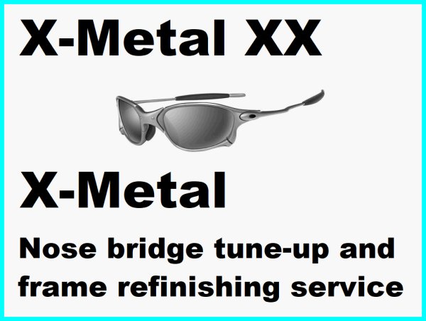 Photo1: X-Metal XX Nose bridge tune-up and X-metal color frame refinishing